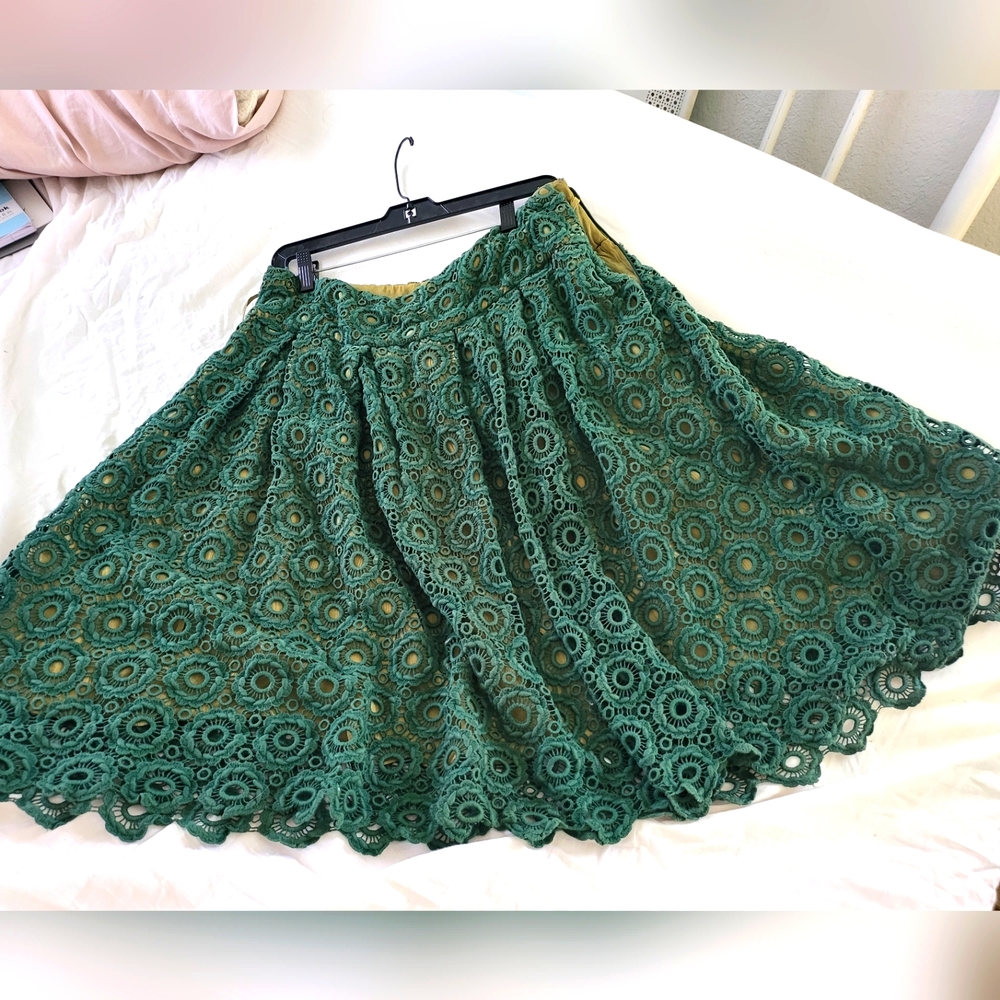 Moulinette Souers Green Lace Skirt
